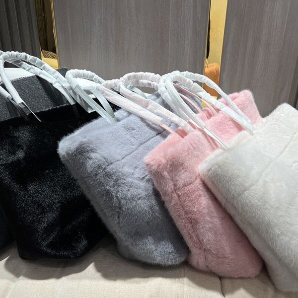 

hairiness shoulder bag shopping designer bag handbags fashion women bags large capacity totes black pink letter handbag interior zipper pock