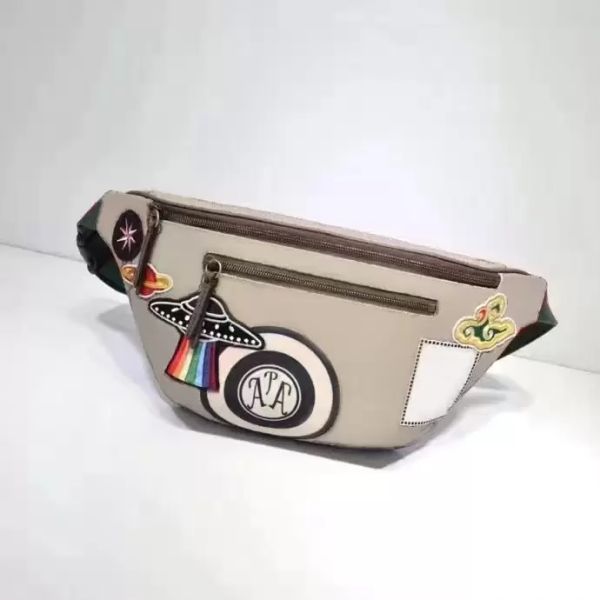 

designer designer bags lady waist pouch luxury handbag embroidered patch special canvas cross body tiger ufo pattern adjustable length strap