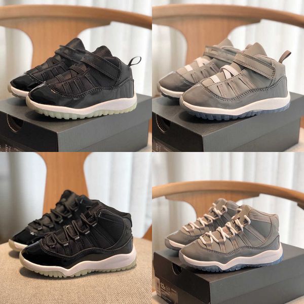 

little kids cool grey 11 xi space shoes baby boys girls toddlers 11s gamma concord bred red walkers sneaker trainer size 6c-10c, Black