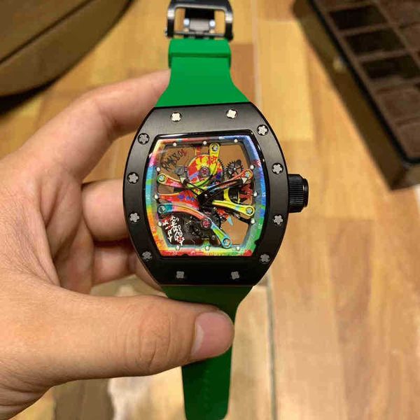 

luxury mens mechanics watches richa wristwatch business leisure graffiti rm hollowed out personality fashion full-automatic mechanical watch