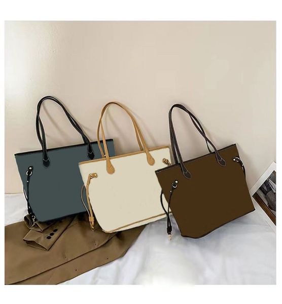 

luxury tote bag leather printing handbags womens shoulder bags large capacity handbag purses brown clutch with fashion wallet