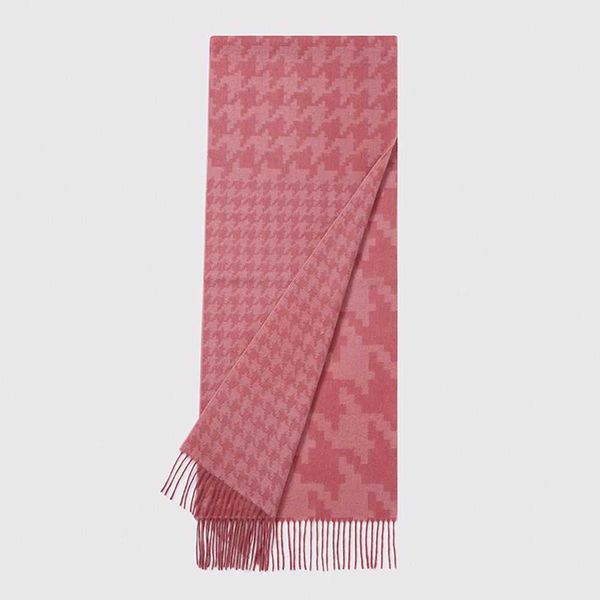 

scarves aopu 2023 winter pure woolen scarf for women houndstooth checkered shawl neck thick warm neckerchief knitted scarv, Blue;gray