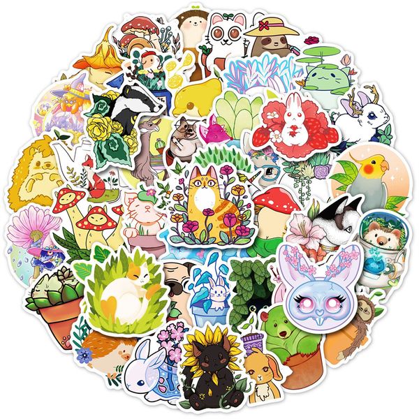 

50pcs cute animal stickers for kids teens vinyl waterproof sticker for lapbumper skateboard water bottles computer phone bp-345