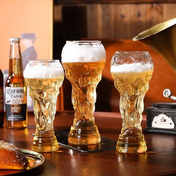 

creative football game crystal world cup design crystal beer glass cups beers water mug barware party wine glasses 450ml