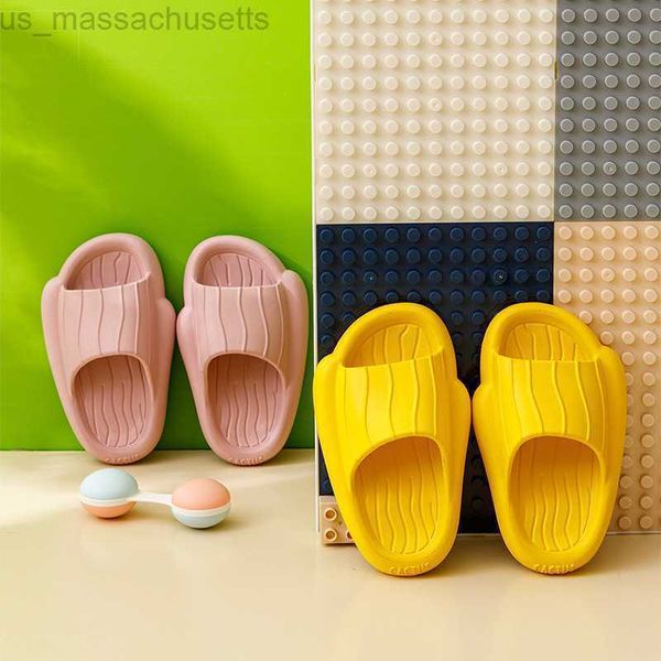

slipper new children' sandals summer solid cartoon thick bottom slip bathroom indoor plastic slippers l221020, Black;grey