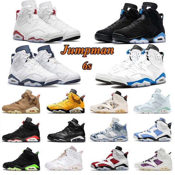 

jumpman 6 6s basketball shoes women men sports blue sail brown metallic silver midnight navy oreo sneakers mens trainer, Black