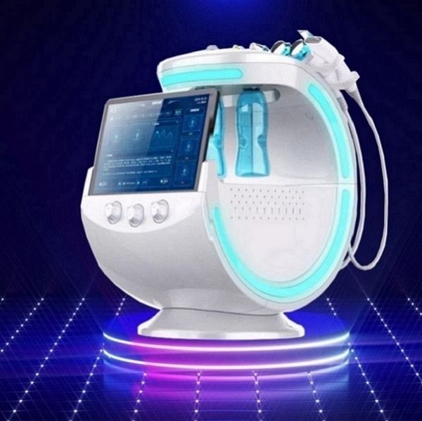 

multi-functional beauty equipment 7 in 1 ice blue smart skin analyzer hydrafacial machine spa cleaner hydro dermabrasion rf fractional beaut, Black;white