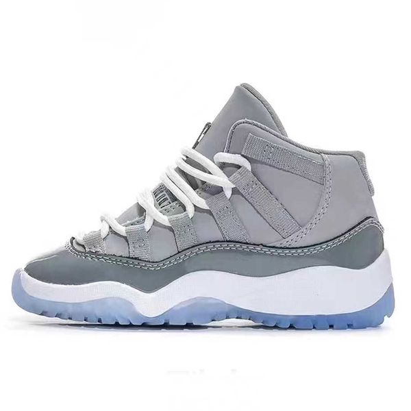 

2022 designers kids jumpman 11 cherry 11s cool grey basketball shoes space jam bred concord gym red children boy girls midnight navy sportsg, Black