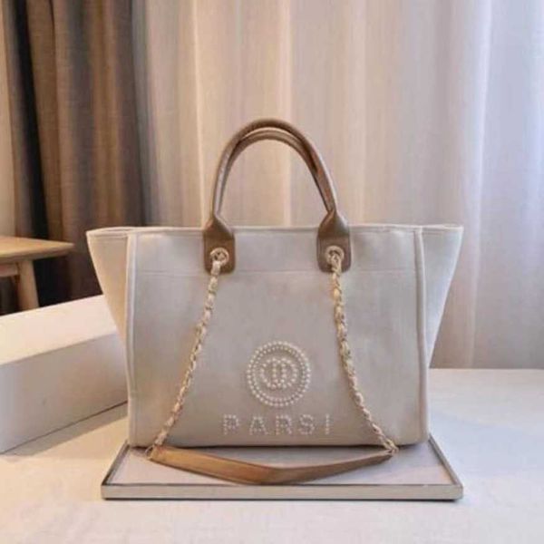 

label pearl fashion beach bags luxury evening bag designers classic canvas portable large capacity female handbag brand ch women big handbag