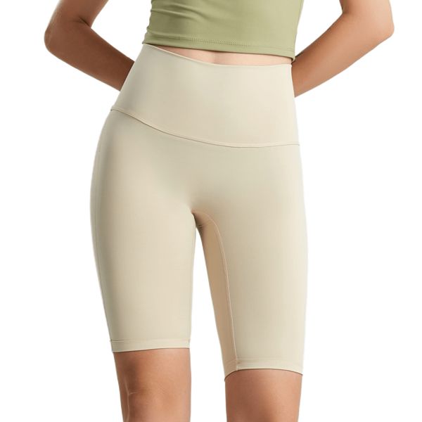 

lu-2 ali gn solid color women yoga pants sports fitness shorts high waist elastic outdoor leggings