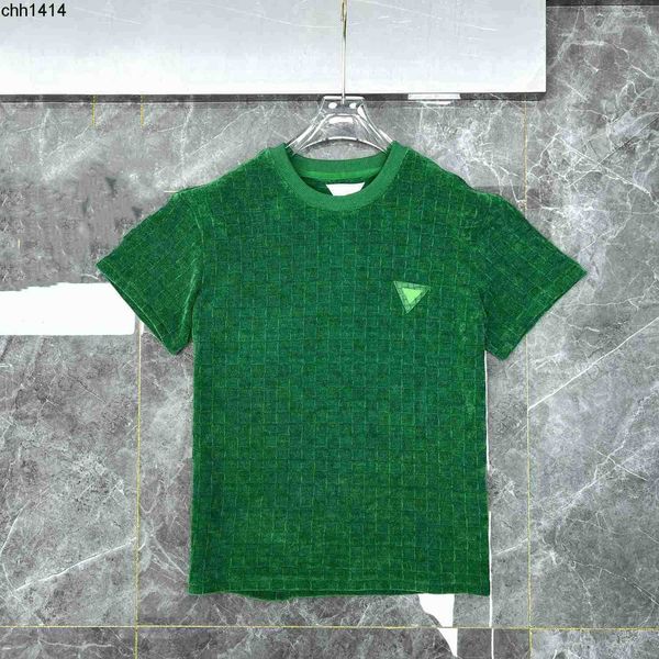 

botvega veneta 22 summer new knitted triangle three dimensional brushed plaid couple short sleeve t-shirt ins fashion brand, White;black