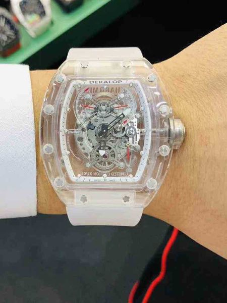 

barrel hollow mechanical watch transparent net red men's rm056