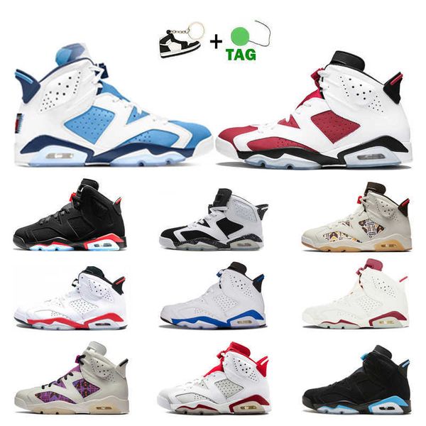 

6 6s high basketball shoes infrared reflective dmp unc carmine british khaki men trainers alternate hare black cat sneakers with keychain