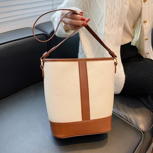 

evening bags women bag large capacity shoulder all-match simple bucket female crossbody 2022 leather purses handbags