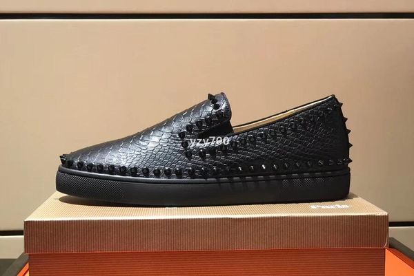 

red-bottoms shoe christians leather red mens loafers shoes low flat casual luxury for men and women brand comfort designer sneake rrm, Black