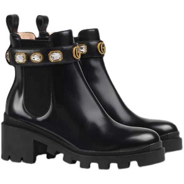 

boots boots children inlaid with diamonds european goods super ins high thick soles anti-skid black chelsea