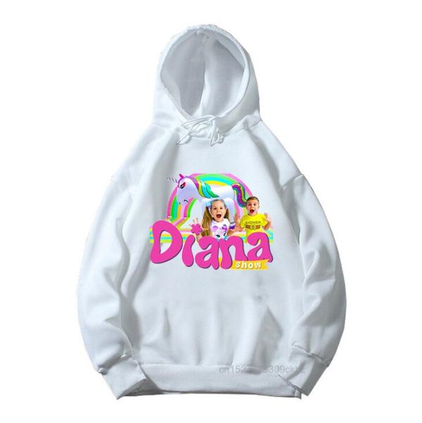

2023 children's hoodie newly girl white sweatshirt cute the kids diana and roma show print autumn and winter fashion girls clothes, Black