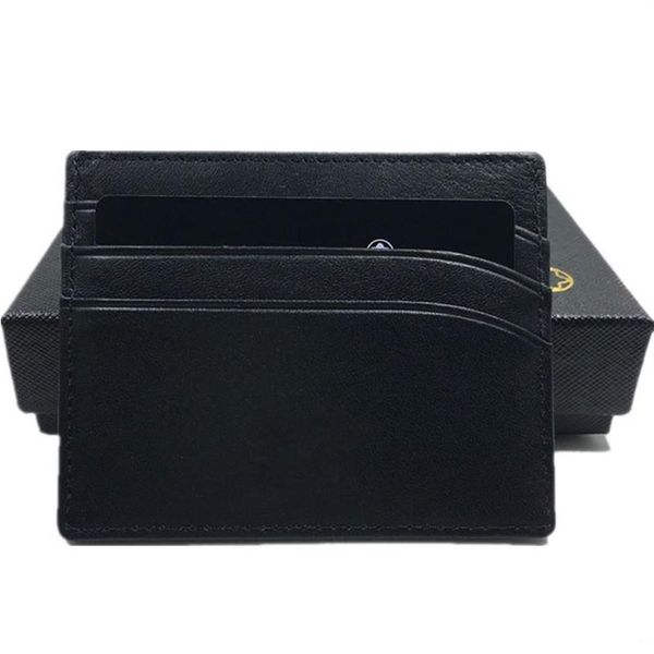

classic black genuine leather credit card holder wallet business id card case for man 2020 fashion thin coin purse pocket bag slim257k, Brown;gray