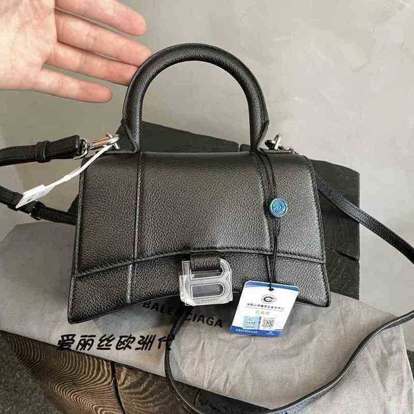 

designer bag balencigas women's paris b handbags litchi skin hourglass silver buckle portable one messenger small shoulder crossbody