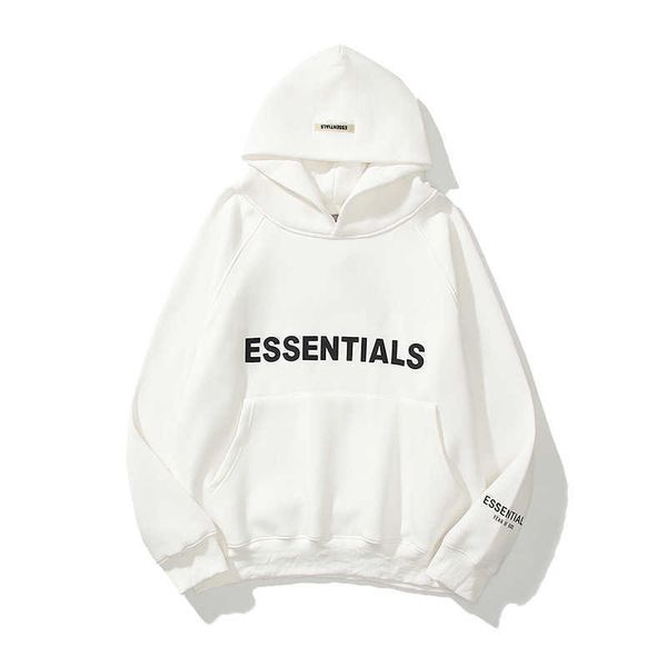 

men's and women's hoodies 2022 fashion brand essential autumn winter new style multi thread glued three-dimensional letter sweater, Black