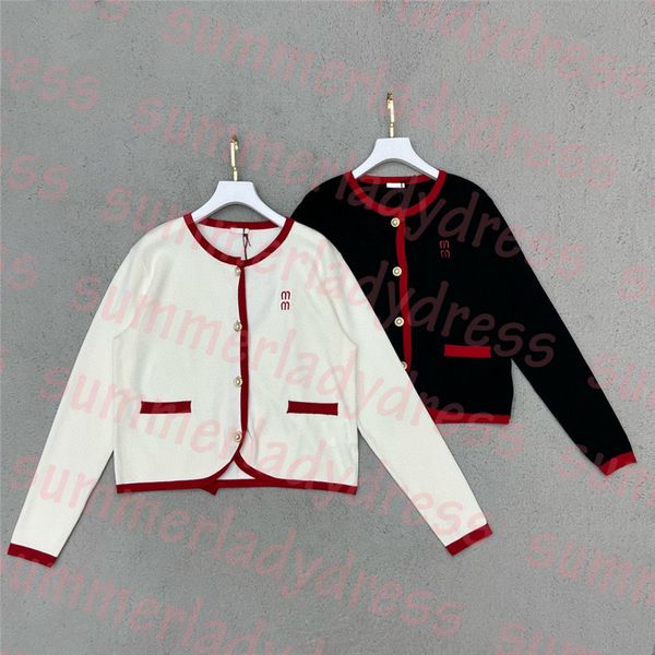 

women thin cardigan embroidery letter knits contrast color knitted coat autumn warm overcoat, White