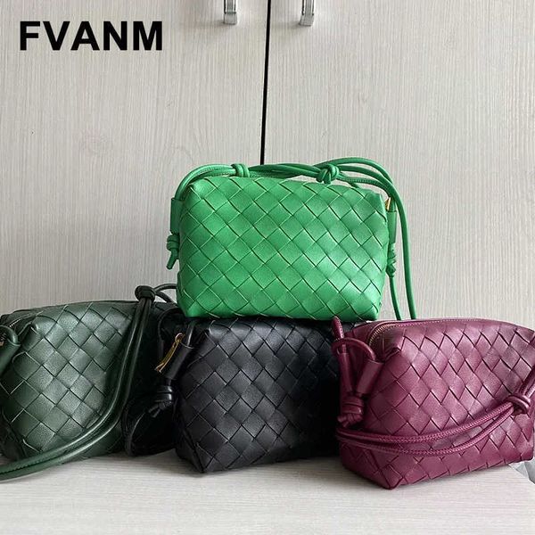 

2022 ladie bag authentic leather weave diamond small soft box bag luxury brand design advanced sense mini crossbody shoulder