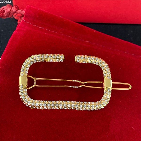 

sparkle designer diamond hair clips women crystal hairpins girl delicate rhinestone barrettes with box, Golden;silver