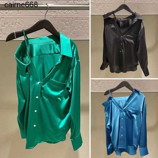 

women's blouses designer shirts spring new polo collar slim fit shirt casual long alexanders sleeve shirt female wangs, White