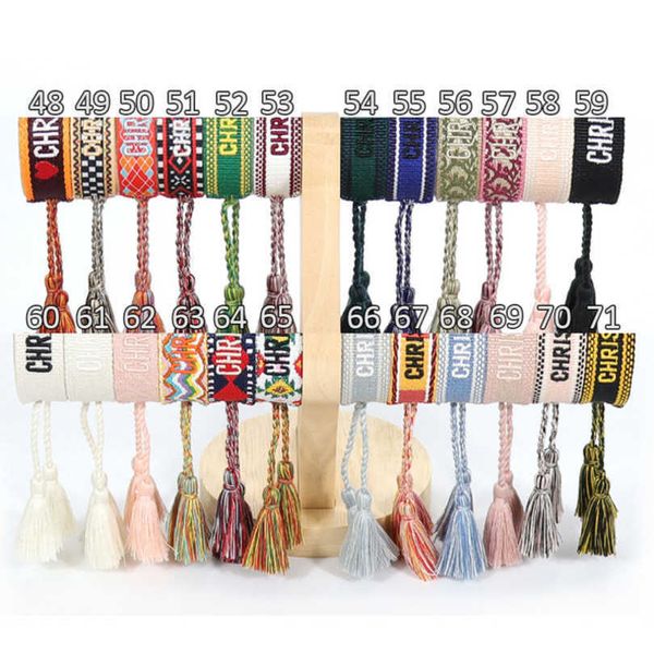 

luxury fashion women's bracelets brand bangle d designer jewelry embroidered word bracelet letter rope woven tassel simple trinket girl, Black