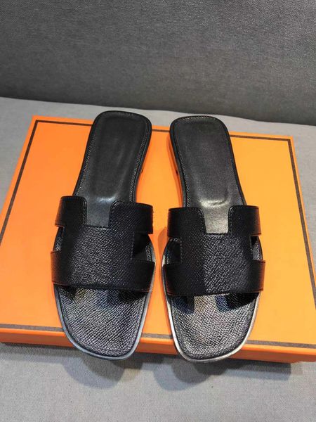 

oran sandal designer slippers womens oran slides flat sandals flip flop crocodile skin leather classic open toe casual rubber ladies beach e, Black