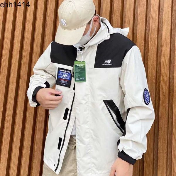 

new balancess men and women's new bailun sportswear lovers loose jacket spring and autumn hooded coat nb medal coat ins, Black;brown