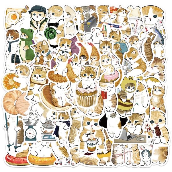 

50pcs cute cat animal stickers for kids teens vinyl waterproof sticker for lapbumper skateboard water bottles computer phone gt194