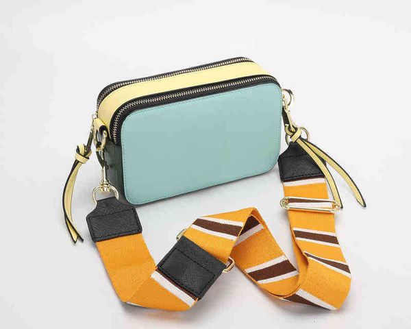 

designer bags marc tote handbag women fashion simple wide shoulder strap m color matching small square j crossbody camera bags 221020