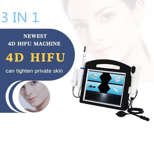

multifunction beauty equipment 4d 12lines facial lifting hifu vaginal tightening hifu ultrasound face and body skin lift slimming machine, Black;white