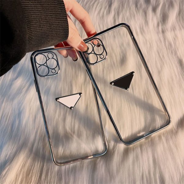 

triangle luxury cell phone case iphone case transparent designer plated frame for iphone14 pro max plus 13promax 12 mini xs xr 7 8p