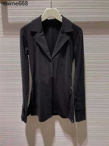 

women's blouses shirts spring designer new long sleeve shirt polo collar letter alexanders embroidery splice stripe wangs, White