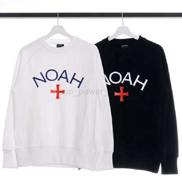 

noahs designer men's hoodies sweatshirts luxury new cross long sleeved men women lovers solid color round neck bottomed men plush noah, Black
