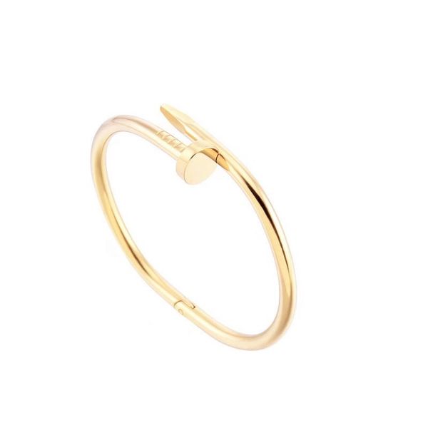 

charming nail bangle designer women's bracelet 18k gold couple cuff for valentine's day 316l titanium jewelry, Black