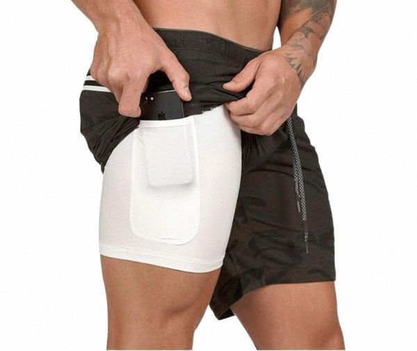 

men's shorts summer running beach men 2 in 1 sports jogging fitness casual pants training quick dry gym male clothesmen's i94s#, White;black