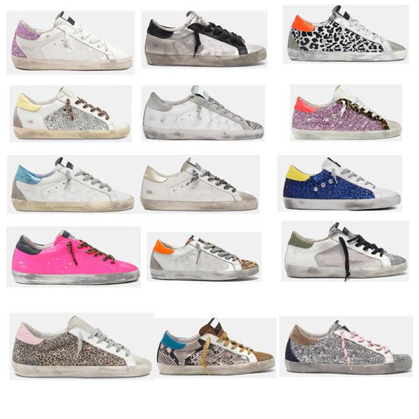 

casual sneakers shoes sneakers mid-fashion super star hi gletter leather camo-print low-golden designer do-old dirty slide women men, Black