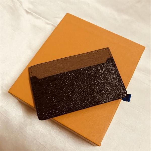 

mens women's fashion classic casual credit card id holder leather ultra slim wallet packet bag holders with box hei302s, Brown;gray