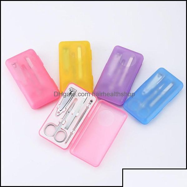 

nail manicure set 4pcs/set nails clipper kit manicure set clippers trimmers pedicure scissor random color nail tools sets kits tool dhgan