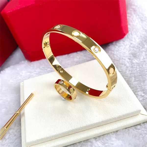 

designer bracelets luxury bangle female stainless steel screwdriver couple elegant fine bangles birthday valentine's day fashion jewelr, Golden;silver