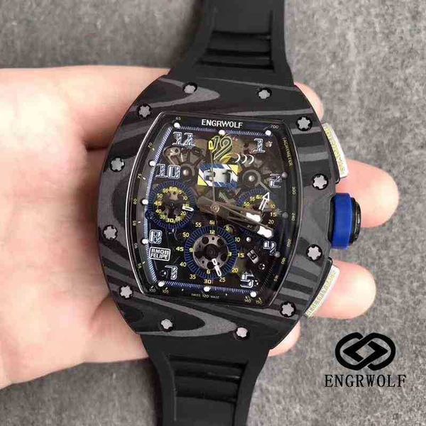 

engrwolf watch richa mill r rm011 series 7750 automatic timing mechanical black tape men s watch