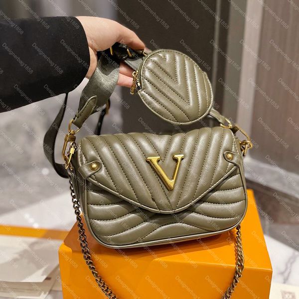 

designer shoulder crossbody bag women chain wallet purse new wave multi pochette bags handbag 2-pieces