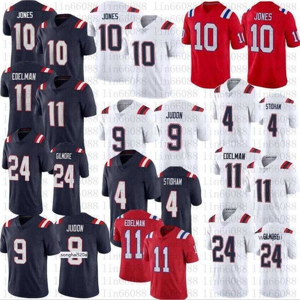 

jersey men stitched 2021 football 10 mac jones 9 matt judon #11 julian edelman 24 stephon gilmore 4 jarrett stidham ''nfl'&#0, Black;red