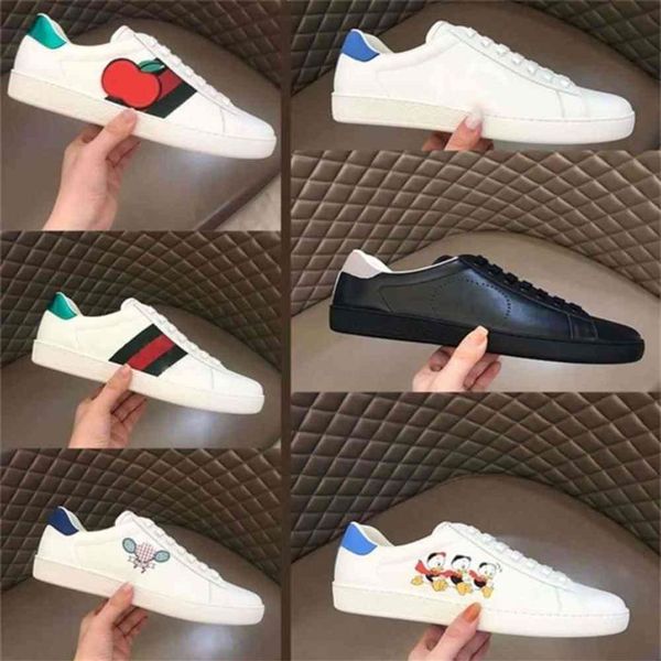 

2021 designer casual shoes fashion men and women 1  luxury fashion tennis bee tiger white striped leather shoes sport size sports284w, Black