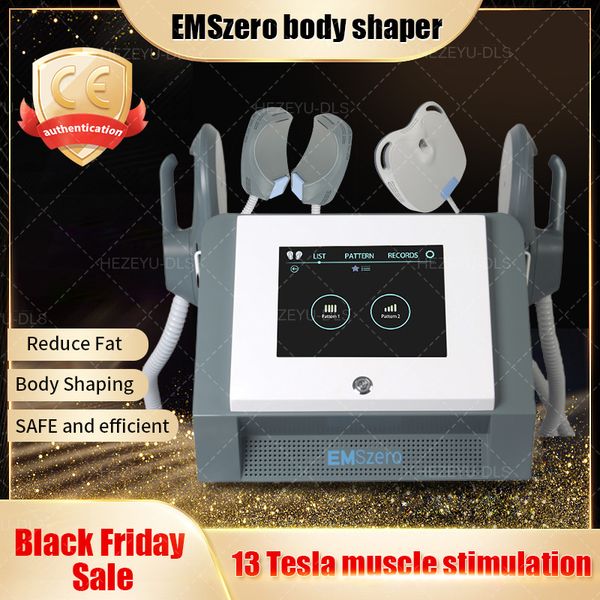 

black friday special 2023 the new emszero slimming machine portable 2/4/5 handle rf 13 tesla hi-emt reduces fat with pelvic stimulation pad