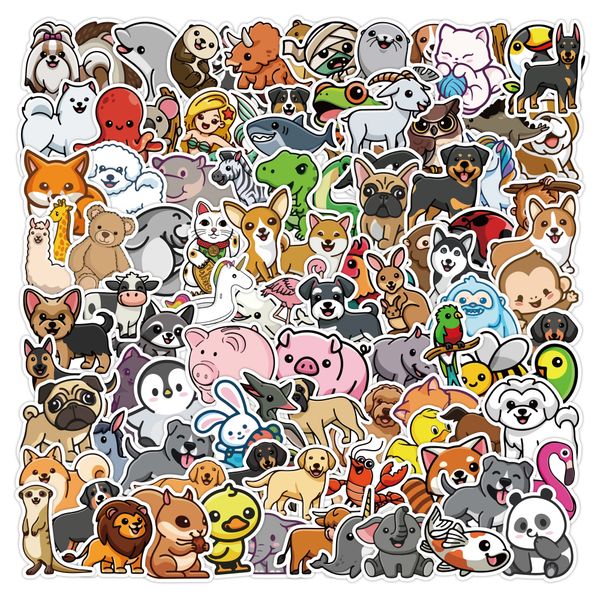 

100pcs wholesale cute animals waterproof stickers for lapluggage diy fridge suitcase notebook skateboard