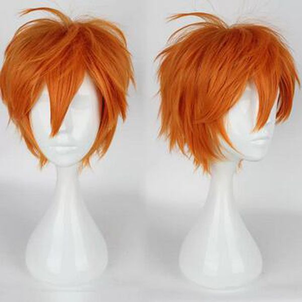 

new popular synthetic cosplay anime wig orange versatile short wig, Black
